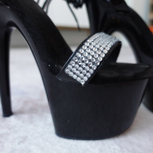 Black Rhinestone Stripper Shoe - Picture 10 of 14
